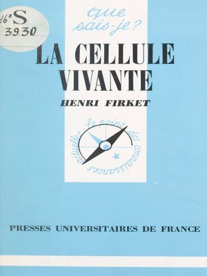 cover image of La cellule vivante